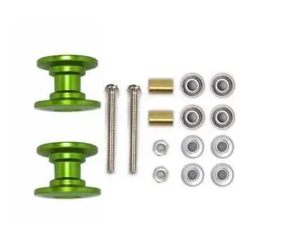 TIAJTHYD 2 Stücke 12-13mm Doppelführungsrolle 95423 Leichte Aluminium-Ersatzteile for Tam-iya Mini 4WD Automodell(Green) von TIAJTHYD