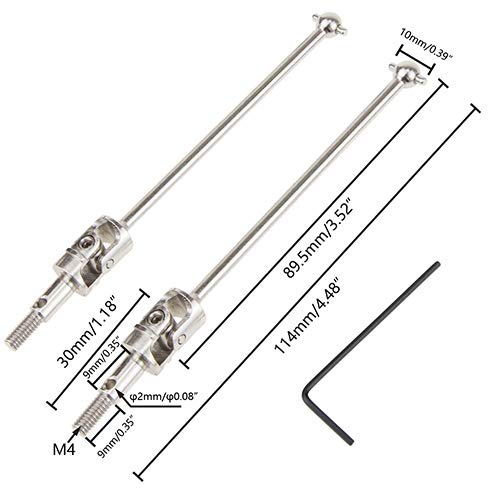 TIAJTHYD 2 stücke CVD Joint Dogbone Übertragung Antriebswelle 102015 106015 108015 for 1/10 HSP 94101 94102 94123(Silver 108015 114mm) von TIAJTHYD