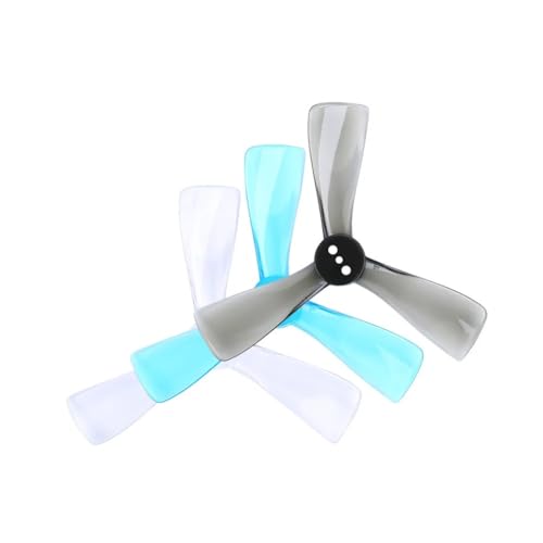 TIAJTHYD 20 Stück Cine 2525 2,5 x 2,5 x 3 3-Blatt-RC-Propeller (10 Paar) for RC FPV Freestyle 2,5 Zoll Cinewhoop-Drohnen mit Kanälen(Blauw) von TIAJTHYD