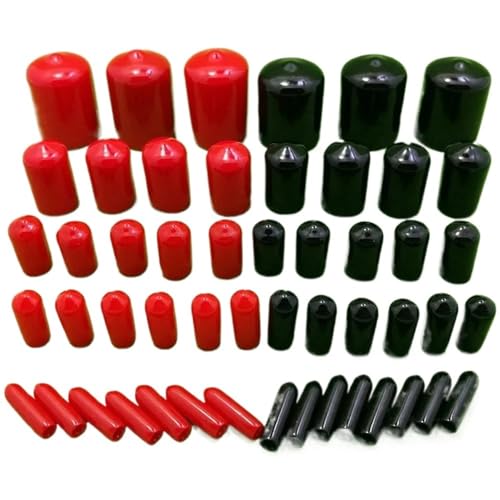 TIAJTHYD 200 Stück Gummikappen, Schraubenendkappen, Kunststoffrohr-Nabengewindeschutz, Steckkappen for Rohre, rund, ROT, M2, M2,5, M3, M4, M5, M6, M8(Rood,M6.5) von TIAJTHYD