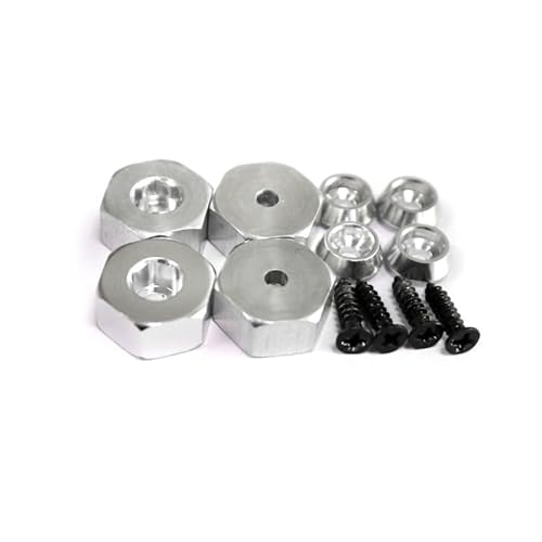 TIAJTHYD 4 STÜCKE 5mm bis 12mm Metall Combiner Radnabe Hex Adapter for WPL D12 C24 C34 B24 B36 MN D90 D99 RC Auto Upgrade Teile(Light Grey) von TIAJTHYD