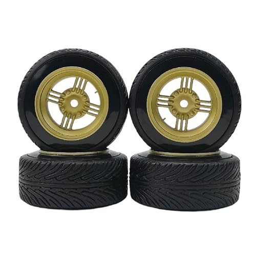TIAJTHYD 4 Stück 6/9 mm for Kunststofffelgen im Maßstab 1/10, 12 mm Sechskant, Hartplastik-Reifen, RC-Auto, Drift, On-Road-Touring-Modell(Burgundy) von TIAJTHYD