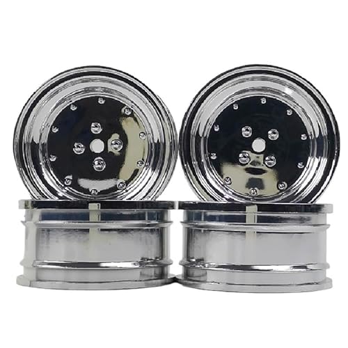 TIAJTHYD 4 stücke 3mm for RC Auto 1/10 Skala Kunststoff Räder Felgen 12mm Drift Auf straße Touring Modell Hobby(Rood) von TIAJTHYD