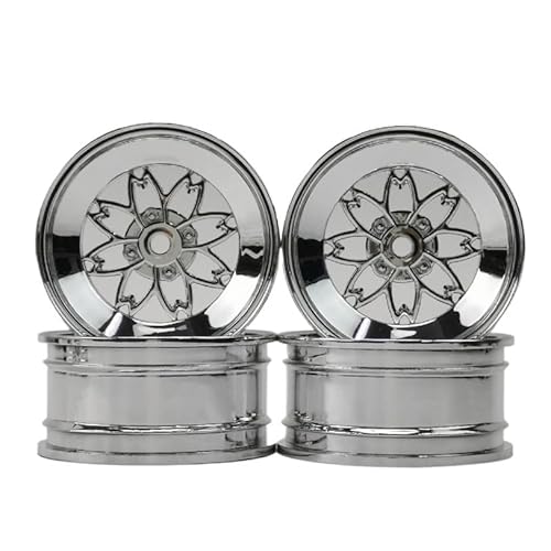 TIAJTHYD 4 stücke 3mm for RC Auto 1/10 Skala Kunststoff Räder Felgen 12mm Drift Auf straße Touring Modell Hobby(White) von TIAJTHYD