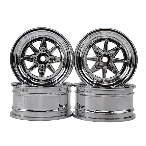 TIAJTHYD 4 stücke 3mm for RC Auto 1/10 Skala Kunststoff Räder Felgen 12mm Drift Auf straße Touring Modell Hobby(Yellow) von TIAJTHYD