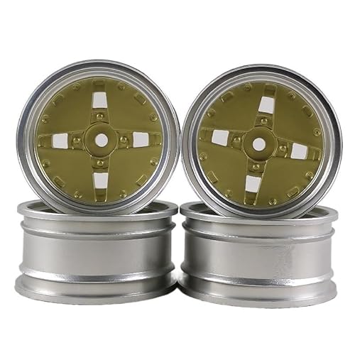 TIAJTHYD 4 stücke 3mm for RC Auto 1/10 Skala Kunststoff Räder Felgen 12mm Mutter Drift Auf straße Touring Modell Hobby(Rood) von TIAJTHYD
