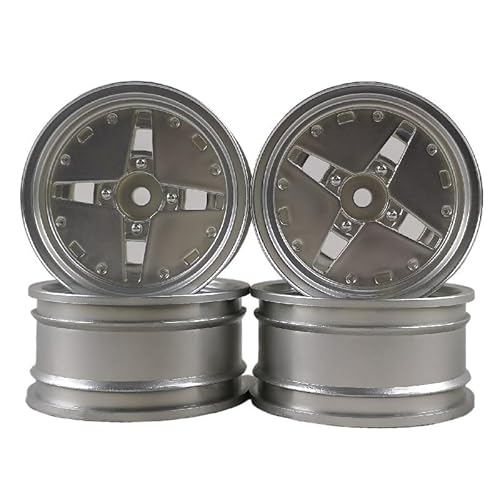TIAJTHYD 4 stücke 3mm for RC Auto 1/10 Skala Kunststoff Räder Felgen 12mm Mutter Drift Auf straße Touring Modell Hobby(White) von TIAJTHYD