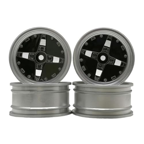 TIAJTHYD 4 stücke 3mm for RC Auto 1/10 Skala Kunststoff Räder Felgen 12mm Mutter Drift Auf straße Touring Modell Hobby(Yellow) von TIAJTHYD