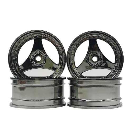 TIAJTHYD 4 stücke 6mm for RC Auto 1/10 Skala Kunststoff Räder Felgen 12mm Mutter Drift Auf straße Touring Modell Hobby(Light Grey) von TIAJTHYD