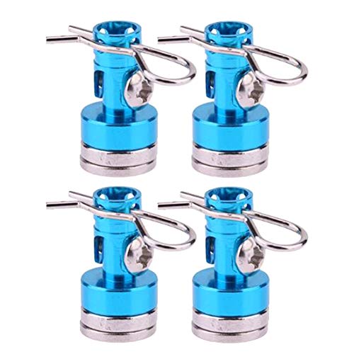 TIAJTHYD 4 stücke Magnetische Stealth Unsichtbare Karosseriepfostenhalterung Kontaktieren Shell Spalte + Clips for 1/10 RC Drift Auto HSP Sakura Redcat 02010(Blauw) von TIAJTHYD