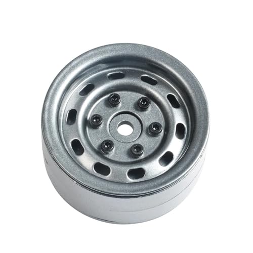 TIAJTHYD 4Pcs Heavy Duty Aluminum Alloy 1.9 inch Beadlock Wheel Rims Hubs for Axial SCX10 CC01 D90 1/10 RC Car Truck Model(Gray 4PCS) von TIAJTHYD