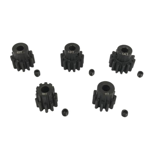 TIAJTHYD 5 STÜCKE 0,8 M 3,175 mm Motorzahnradritzel aus gehärtetem Stahlmetall for 10T-14T 18T-22T 20T-24T 14-18T Motorzahnrad for 1/10 RC-Auto-Upgrade-Teile(10T 11T 12T 13T 14T) von TIAJTHYD