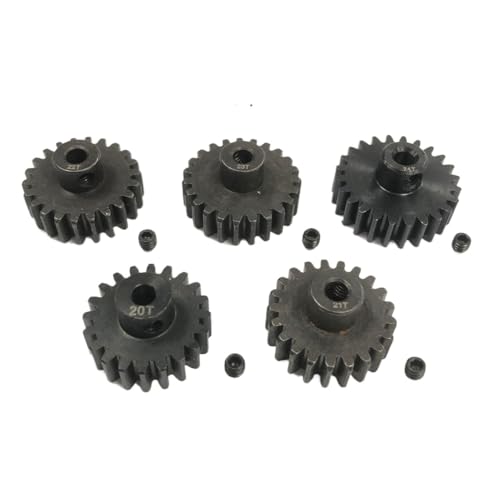 TIAJTHYD 5 STÜCKE 0,8 M 3,175 mm Motorzahnradritzel aus gehärtetem Stahlmetall for 10T-14T 18T-22T 20T-24T 14-18T Motorzahnrad for 1/10 RC-Auto-Upgrade-Teile(20T 21T 22T 23T 24T) von TIAJTHYD
