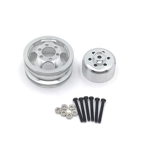 TIAJTHYD Metall Upgrade Einzelrad for WPL C14 C24 B14 B16 B24 B36 HengLong(Silver) von TIAJTHYD