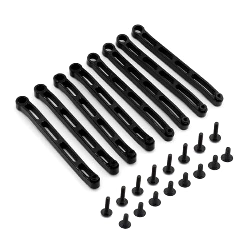 TIAJTHYD Upgrade Metall Chassis Befestigung Stange Suspension Linkage for 1/12 MN78 MN82 RC Auto Ersatzteile(Black for MN78) von TIAJTHYD