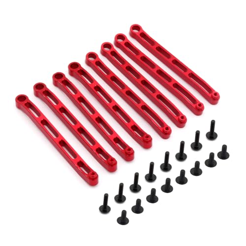 TIAJTHYD Upgrade Metall Chassis Befestigung Stange Suspension Linkage for 1/12 MN78 MN82 RC Auto Ersatzteile(Red for MN78) von TIAJTHYD