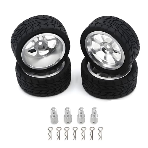 TIAJTHYD for Go MJX 1/14 14301 14303 Fernbedienung RC Auto Modifikation Upgrade Metall Radnabe Reifenverbinder Ersatzteile(Silver) von TIAJTHYD