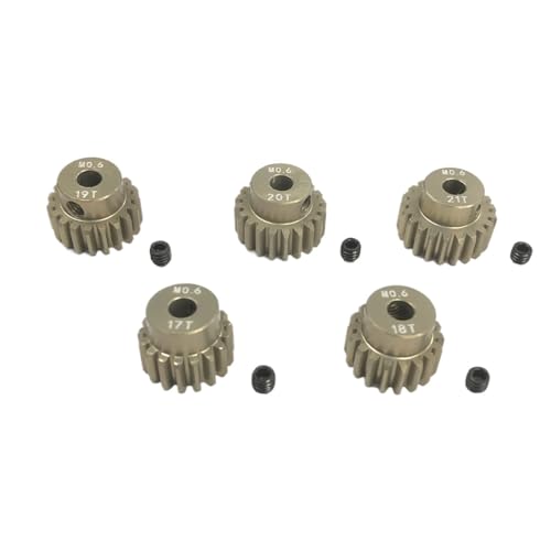 for 5 STÜCKE 0,6 Mt 3,175mm Motorgetriebe Ritzel 7075 Aluminiumlegierung 13 T-17 T 17 T-21 T 21 T-25 T 25 T-29 T 29 T-33 T Metallritzel 1/10 RC Autoteile(17T 18T 19T 20T 21T) von TIAJTHYD