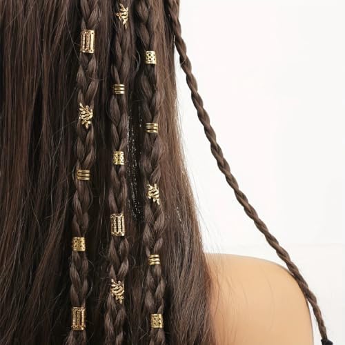 160 Stück Gold-Haarschmuck für Zöpfe, Haarschmuck Gold, Silber Dreadlocks Schmuck, Verstellbar Metall Haarspiralen Clips, Haar Dreadlocks Zubehör für Damen Mädchen von TIANCONGYUN