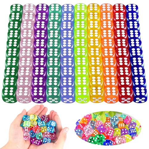 100 Stück Würfel Set 14mm 6 Seitlich Spiel Würfel 10 Transparente Farbe Spiel Würfel Acryl Transparent Würfel Set für Brettspiel, Math Game Party Favor, Familienfeier 100 Stück Würfel Set 14mm 6 Seitlich Spiel Würfel 10 Transparente Farbe Spiel Würfel Acryl Transparent Würfel Set für Brettspiel, Math Game Party Favor, Familienfeier von TIANHOO