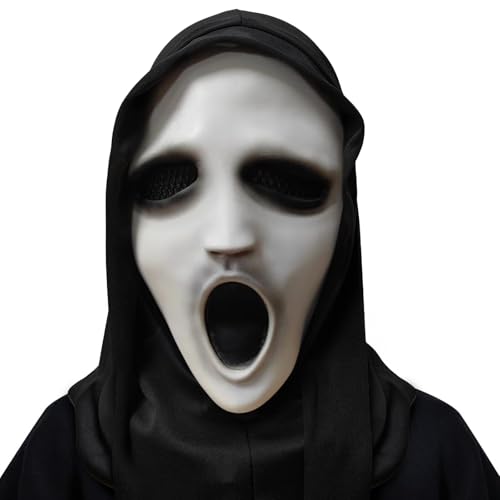 Halloween Horror Screams Masks, Ghost Face Maske, Halloweens Scary Movie Maske, Scream Ghostface Mask für Kinder und Erwachsene, Scary Mask Herren für Mottoparty, Hallowee Dekorationen (heighost) von TIANHOO