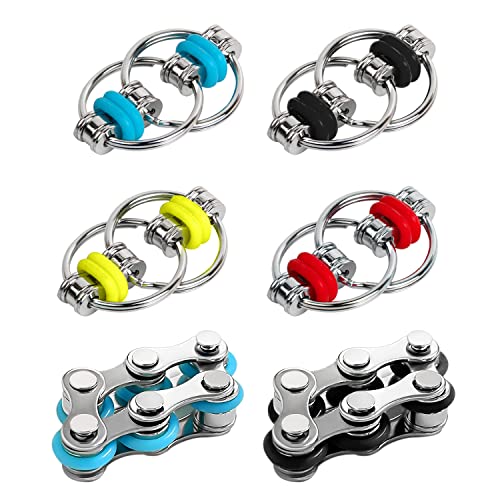 4 Stück Flippy Chain Game Set, mit 2 Stück Sechs Rollenketten, Fidget Spiel zum Stressabbau, Eisenring Schlüsselanhänger, Fahrradkettenspiel, geeignet für Erwachsene und Kinder 4 Stück Flippy Chain Game Set, mit 2 Stück Sechs Rollenketten, Fidget Spiel zum Stressabbau, Eisenring Schlüsselanhänger, Fahrradkettenspiel, geeignet für Erwachsene und Kinder von TIANNAIT