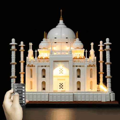 TIANQING Licht-Kit für Lego 21056 Architecture Taj Mahal, Lichtset kompatibel mit LEGO 21056 Sammlerbausteinen Modell (nur Licht, kein Bauset) (Fernbedienungsversion) von TIANQING