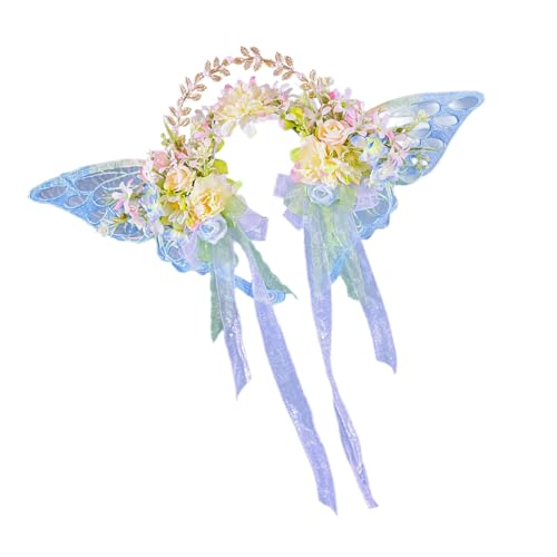 Handgefertigter Blumenkranz aus Seide mit eleganten Quasten, modisches Accessoire für Brautpartys und traditionelle Festivals von TIANQUXNGI