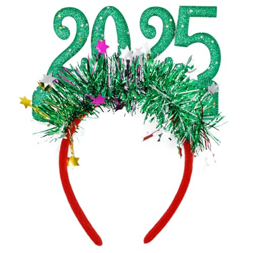 TIANQUXNGI Einzigartiger goldener Haarreif 2025 Silvester Party Kopfschmuck Kostüm festliches Haarschmuck für Frauen Mädchen von TIANQUXNGI