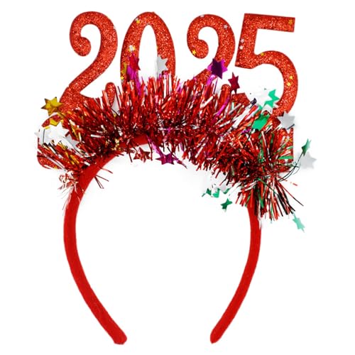 TIANQUXNGI Einzigartiger goldener Haarreif 2025 Silvester Party Kopfschmuck Kostüm festliches Haarschmuck für Frauen Mädchen von TIANQUXNGI