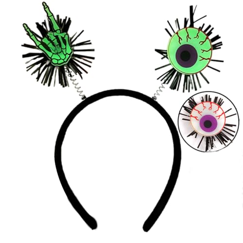 TIANQUXNGI Fluoreszierender Totenkopf-Kopfschmuck mit Fledermaus-Motiv, modischer Kopfschmuck für nächtliche Halloween-Feiern und Themenveranstaltungen von TIANQUXNGI