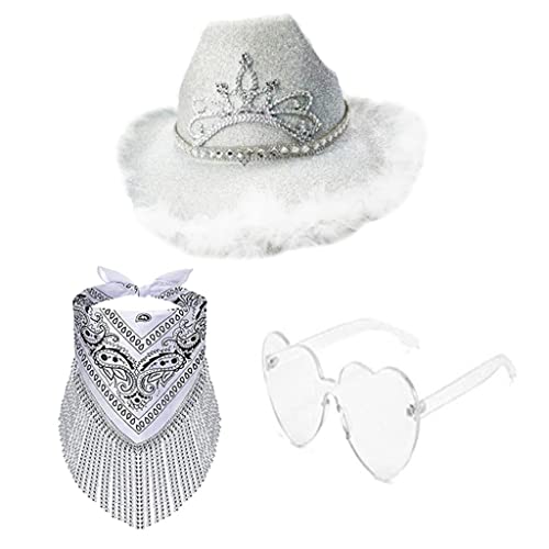 TIANQUXNGI Hut Brille Bandana Junggesellinnenabschied Hut Brautparty Hut Herz Brille Frauen Bachelorette Party von TIANQUXNGI