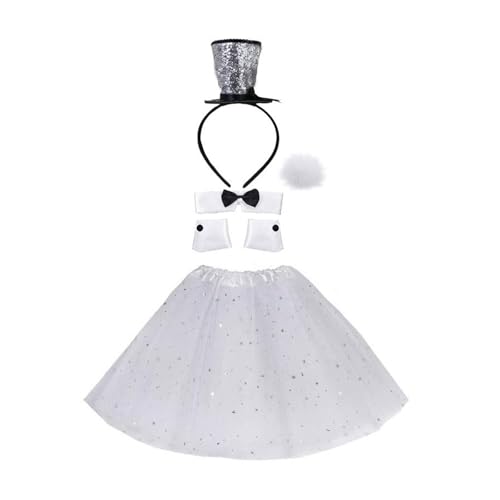 TIANQUXNGI Karneval Feier Kostüm Set Tüllrock Maskeraden Festival Mottoparty Hut Stirnband Rollenspiel Zubehör TIANQUXNGI Karneval Feier Kostüm Set Tüllrock Maskeraden Festival Mottoparty Hut Stirnband Rollenspiel Zubehör von TIANQUXNGI