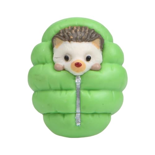 TIANQUXNGI Kleine Igel, Schlafsack, Ornament, Cartoon, gesteppter Mantel, Tierfigur, Spielzeug, Miniatur für Kinderzimmer, Gartendekoration von TIANQUXNGI