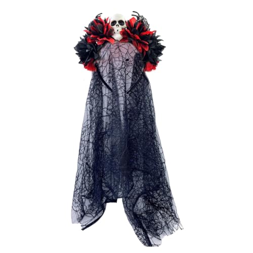 TIANQUXNGI Tüll Schädel Blume Haarband für Frauen Cosplay Party Kostüm Tag des Todes Stirnband Halloween Haarschmuck von TIANQUXNGI