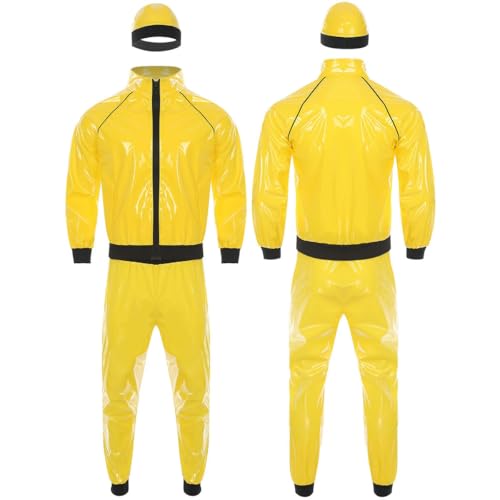 Herren-Kostüm-Outfits, Leder, Hippie, Straße, täglicher Look, Musik, Vibe, Show, Bühne, Verkleidung, gelb, L Herren-Kostüm-Outfits, Leder, Hippie, Straße, täglicher Look, Musik, Vibe, Show, Bühne, Verkleidung, gelb, L von TIANXIAOQWE