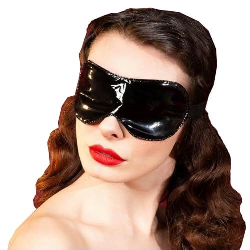 TIANXIAOQWE Augenabdeckung für Damen, Wetlook, PVC, Augenbinde, für Halloween, Party, Maskerade, Bälle, Cosplay, Events, Kostüm-Requisiten TIANXIAOQWE Augenabdeckung für Damen, Wetlook, PVC, Augenbinde, für Halloween, Party, Maskerade, Bälle, Cosplay, Events, Kostüm-Requisiten von TIANXIAOQWE