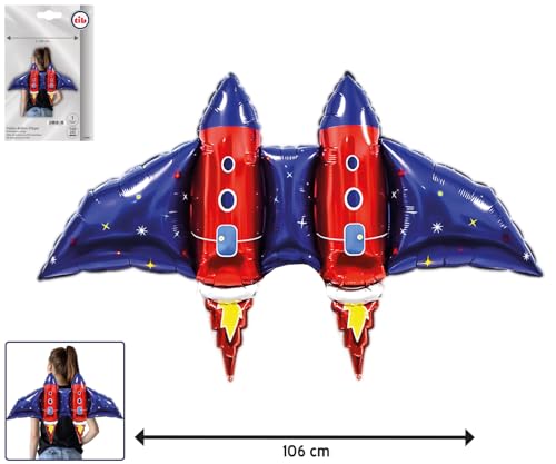 TIB Heyne 17681 - Aufblasbare Raketen Flügel für Kinder, Folienballon zum Umhängen, Kostüm Accessoire Astronaut für Karneval von TIB Heyne