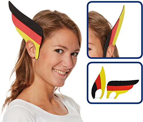 TIB 2 Stück * Deutschland Fan-Ohren * als Verkleidung für WM 2018, Karneval oder Fussball Mottoparty // Geburtstag Kindergeburtstag schwarz rot Gold Germany TIB 2 Stück * Deutschland Fan-Ohren * als Verkleidung für WM 2018, Karneval oder Fussball Mottoparty // Geburtstag Kindergeburtstag schwarz rot Gold Germany von TIB