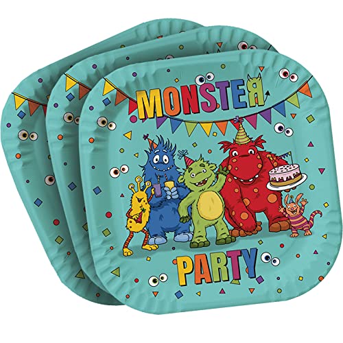 TIB Heyne 8 Teller * LUSTIGE Monster * für Kindergeburtstag und Mottoparty | Kinder Geburtstag Party Partyteller Pappteller von TIB Heyne