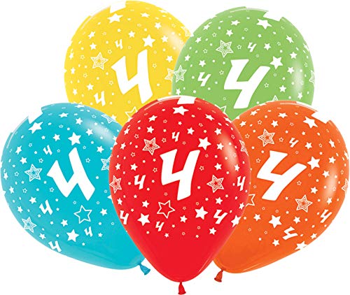 TIB Heyne Luftballon Geburtstag bunt gemischt Partydeko (Zahl 4) von TIB Heyne