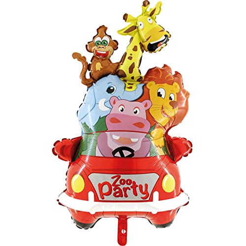 XL Folienballon * ZOOTIERE * als Deko für Kindergeburtstag und Zoo-Party | 89cm | für Luft und Helium | Tiere Löwe Giraffe Affe Kinder Geburtstag Ballon Dekoration Folienballons von TIB Heyne