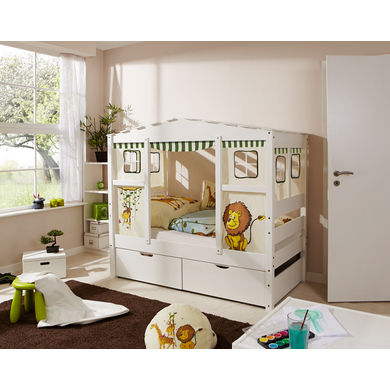 TiCAA Hausbett Mini mit 2 Schubladen Safari von TICAA