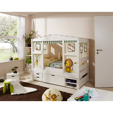 TiCAA Hausbett Mini mit 3 Schubladen Safari von TICAA