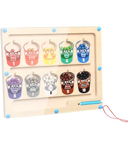 TIDEVAN Magnetspiel Kinder Magnetspiel ab 2 Jahre Magnetspiel Labyrinth Montessori Spielzeug Magnetische Farbe Perlen Labyrinth Hölzerne,Zahlen Und Farben Lernspielzeug Geschenk kinder 3 4 5 6 7 Jahre TIDEVAN Magnetspiel Kinder Magnetspiel ab 2 Jahre Magnetspiel Labyrinth Montessori Spielzeug Magnetische Farbe Perlen Labyrinth Hölzerne,Zahlen Und Farben Lernspielzeug Geschenk kinder 3 4 5 6 7 Jahre von TIDEVAN