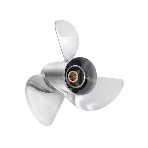 90 100 115 140 Außenbordpropeller 13x19 Bootsmotor Edelstahlschraube Schiffsmotor 3-Blatt 15 Spline von TIEOAXFT