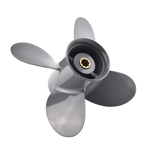 Außenborder Propeller for 8hp 9.9hp 10hp 15hp 20hp 1/4*10 Boot Motor 4 Klinge Aluminium Schraube 8 Spline Marine Teil von TIEOAXFT