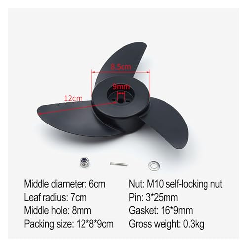 Propeller for Außenbordmotoren aus Kohlenstoffstahl, geeignet for eine Reihe von elektrischen Trolling-Motoren, um Ihr Bootserlebnis zu optimieren(26lb) von TIEOAXFT