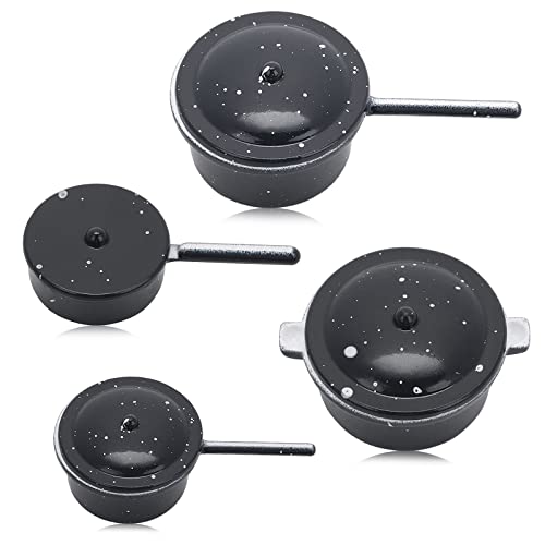 TIESOME 4 Stück Puppenhaus Miniatur Metall Töpfe und Pfannen Mini Puppenhaus Küche Kochgeschirr Puppenhaus Dekoration Zubehör Party Supplies für Pretend Play Miniture Kochen TIESOME 4 Stück Puppenhaus Miniatur Metall Töpfe und Pfannen Mini Puppenhaus Küche Kochgeschirr Puppenhaus Dekoration Zubehör Party Supplies für Pretend Play Miniture Kochen von TIESOME