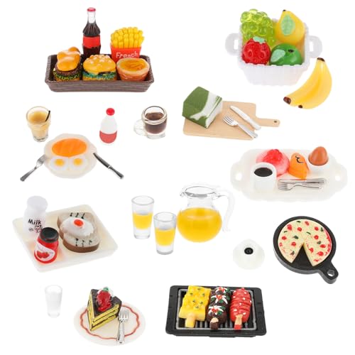 TIESOME Miniatur Essen und Trinken, 1:12 Puppenhaus, 50 teiliges Harz Lebensmittel Spielzeug Set Puppenzubehör Spielgeschirr Mini Küche kleine Kuchendekoration für Jungen Mini Getränke Essen Party TIESOME Miniatur Essen und Trinken, 1:12 Puppenhaus, 50 teiliges Harz Lebensmittel Spielzeug Set Puppenzubehör Spielgeschirr Mini Küche kleine Kuchendekoration für Jungen Mini Getränke Essen Party von TIESOME